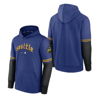 Men's Seattle Mariners Royal 2023 City Connect Pregame Performance Pullover Hoodie