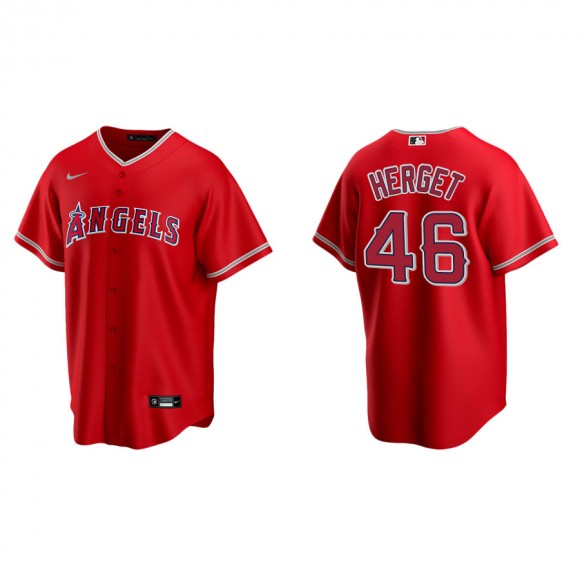 Jimmy Herget Angels Red Replica Alternate Jersey