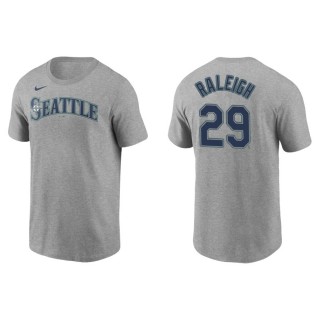 Cal Raleigh Mariners Gray Name & Number Nike T-Shirt