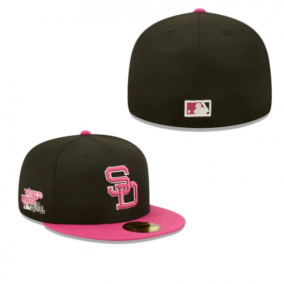 Men's San Diego Padres Black Pink 1984 World Series Passion 59FIFTY Fitted Hat