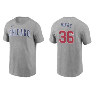 Men's Chicago Cubs Alfonso Rivas Gray Name & Number T-Shirt