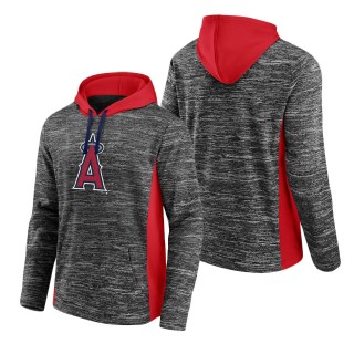 Men's Angels Gray Red Instant Replay Color Block Pullover Hoodie