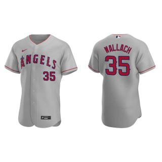 Men's Los Angeles Angels Chad Wallach Gray Authentic Road Jersey