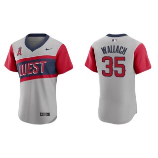 Men's Los Angeles Angels Chad Wallach Gray Little League Classic Authentic Jersey