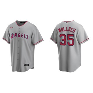 Men's Los Angeles Angels Chad Wallach Gray Replica Road Jersey