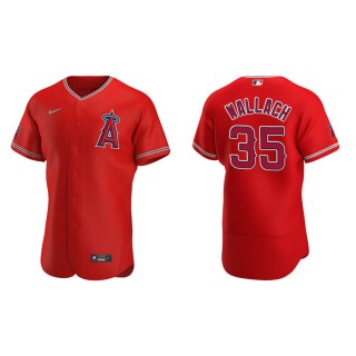 Men's Los Angeles Angels Chad Wallach Red Authentic Alternate Jersey