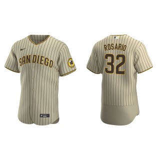 Men's Padres Eguy Rosario Tan Brown Authentic Alternate Jersey