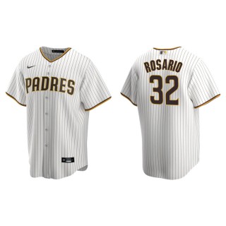 Men's Padres Eguy Rosario White Brown Replica Home Jersey