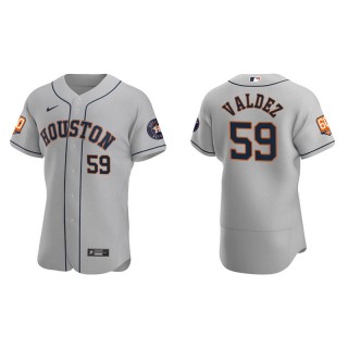 Framber Valdez Astros 60th Anniversary Authentic Men's Gray Jersey