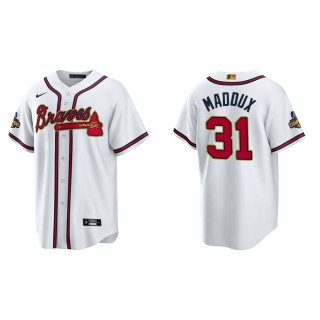 2022 Gold Program Greg Maddux Braves White Replica Men's Jersey