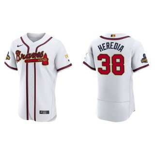 2022 Gold Program Guillermo Heredia Braves White Authentic Men's Jersey