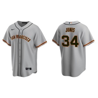 Men's Giants Jakob Junis Gray Replica Road Jersey