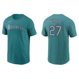 Men's Mariners Jesse Winker Aqua Nike T-Shirt