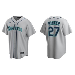 Men's Mariners Jesse Winker Gray Replica Road Jersey