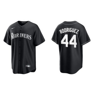 Men's Mariners Julio Rodriguez Black White Replica Official Jersey