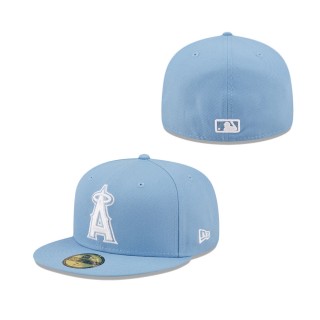 Men's Los Angeles Angels Sky Blue Logo White 59FIFTY Fitted Hat