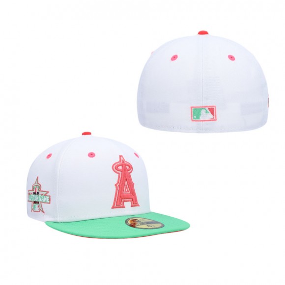 Men's Los Angeles Angels White Green Watermelon Lolli 59FIFTY Fitted Hat