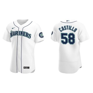 Men's Seattle Mariners Luis Castillo White Authentic Home Jersey