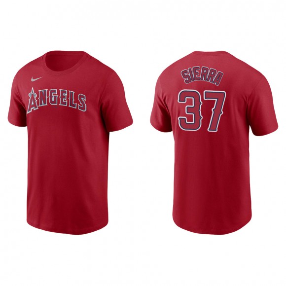 Men's Los Angeles Angels Magneuris Sierra Red Name & Number T-Shirt