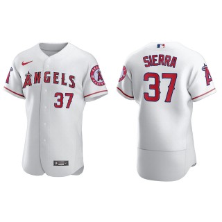 Men's Los Angeles Angels Magneuris Sierra White Authentic Home Jersey