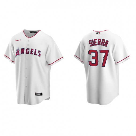 Men's Los Angeles Angels Magneuris Sierra White Replica Home Jersey