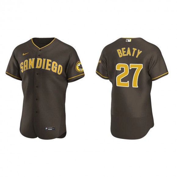 Men's Padres Matt Beaty Brown Authentic Road Jersey