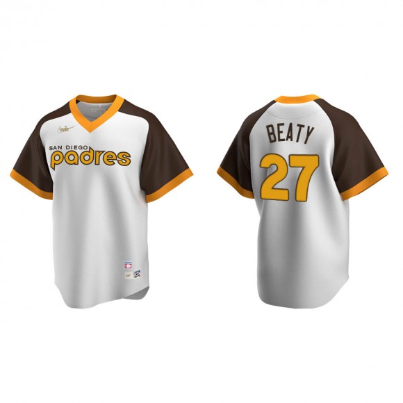 Men's Padres Matt Beaty White Cooperstown Collection Home Jersey