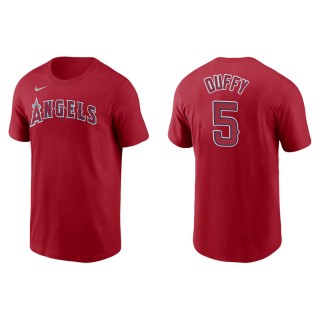 Men's Angels Matt Duffy Red Name & Number Nike T-Shirt