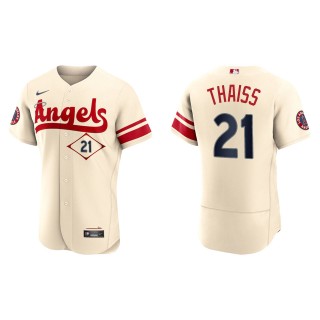 Men's Los Angeles Angels Matt Thaiss Cream City Connect Authentic Jersey