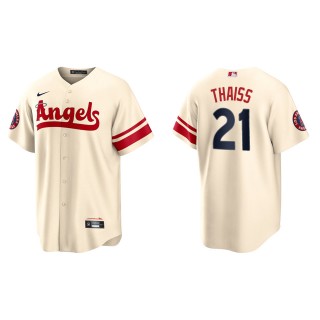 Men's Los Angeles Angels Matt Thaiss Cream City Connect Replica Jersey