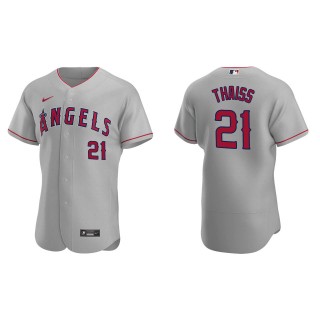 Men's Los Angeles Angels Matt Thaiss Gray Authentic Road Jersey