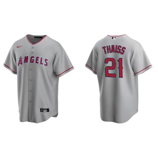 Men's Los Angeles Angels Matt Thaiss Gray Replica Road Jersey