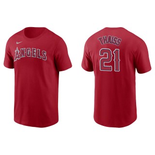 Men's Los Angeles Angels Matt Thaiss Red Name & Number T-Shirt