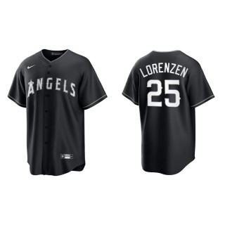 Men's Angels Michael Lorenzen Black White Replica Official Jersey