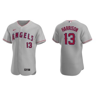 Men's Los Angeles Angels Monte Harrison Gray Authentic Road Jersey