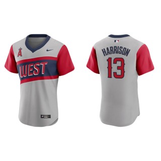 Men's Los Angeles Angels Monte Harrison Gray Little League Classic Authentic Jersey