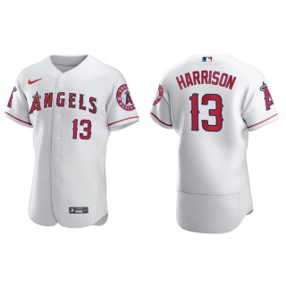 Men's Los Angeles Angels Monte Harrison White Authentic Home Jersey