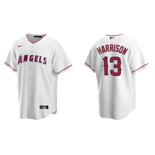 Men's Los Angeles Angels Monte Harrison White Replica Home Jersey