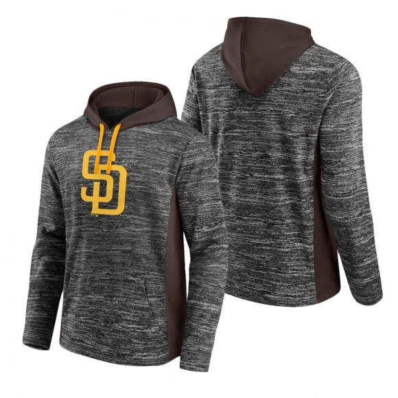 Men's Padres Gray Brown Instant Replay Color Block Pullover Hoodie