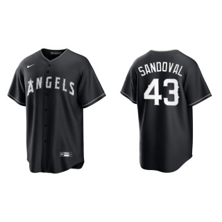 Men's Los Angeles Angels Patrick Sandoval Black White Replica Official Jersey