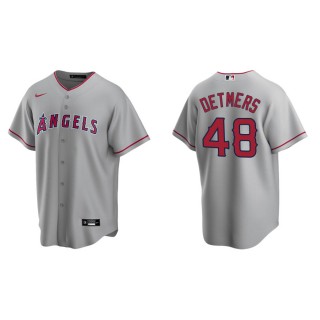 Men's Los Angeles Angels Reid Detmers Gray Replica Road Jersey