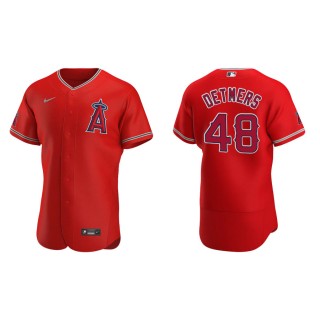 Men's Los Angeles Angels Reid Detmers Red Authentic Alternate Jersey