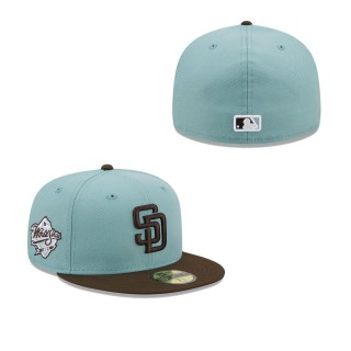 Men's San Diego Padres Light Blue Brown 1998 World Series Beach Kiss 59FIFTY Fitted Hat