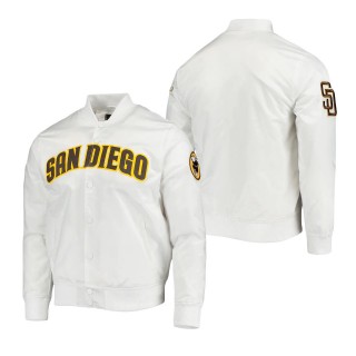 Men's San Diego Padres White Wordmark Satin Full-Snap Jacket