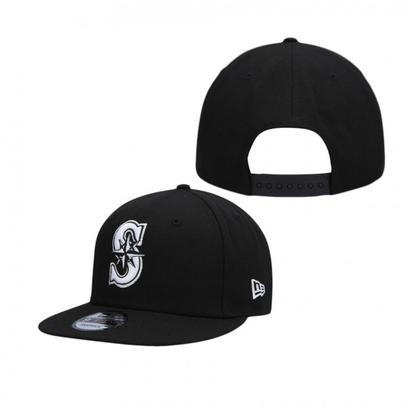 Men's Seattle Mariners Black Team 9FIFTY Snapback Hat