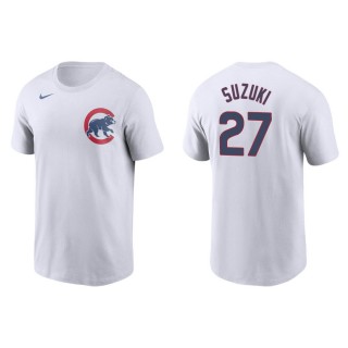 Men's Chicago Cubs Seiya Suzuki White Name & Number T-Shirt