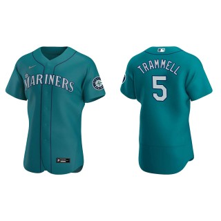 Men's Seattle Mariners Taylor Trammell Aqua Authentic Alternate Jersey