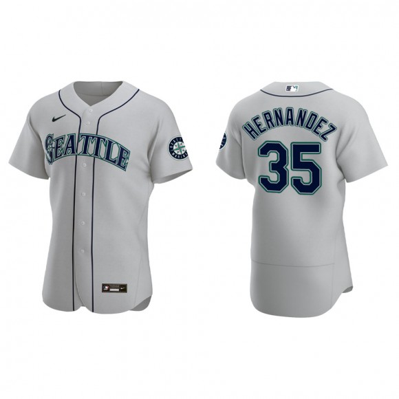 Men's Seattle Mariners Teoscar Hernandez Gray Authentic Jersey