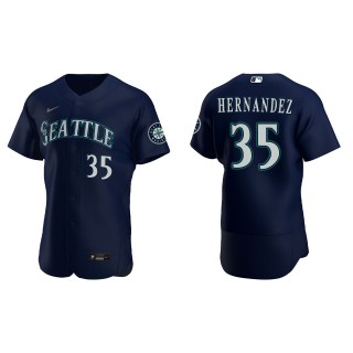 Men's Seattle Mariners Teoscar Hernandez Navy Authentic Jersey