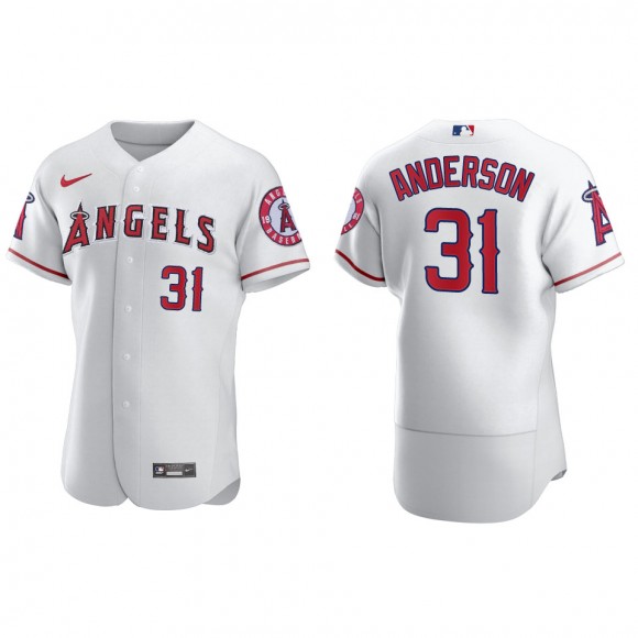 Men's Los Angeles Angels Tyler Anderson White Authentic Home Jersey